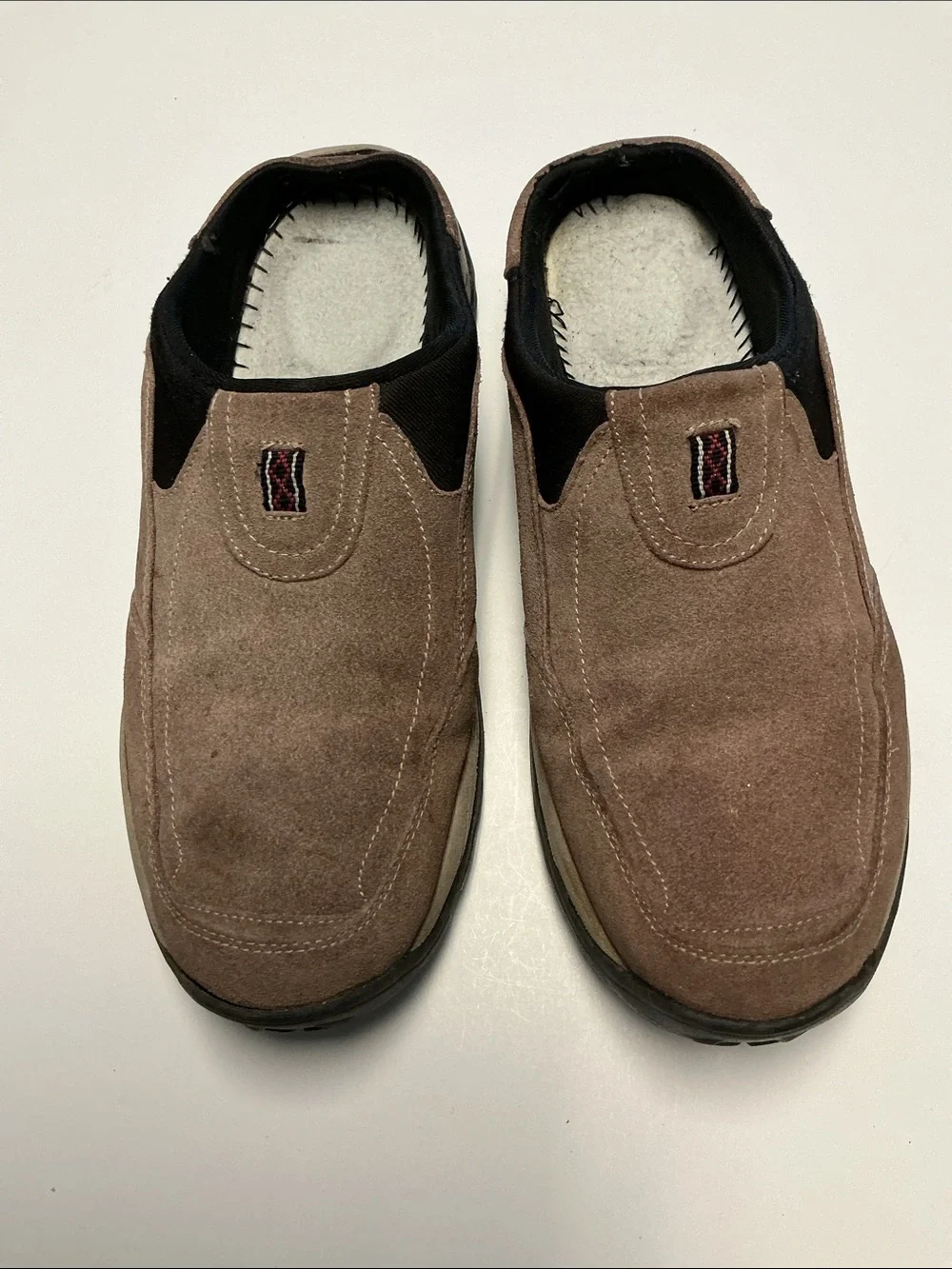 Men's Slip-On Suede Comfort Shoes - Brown excellent condition
